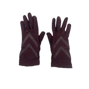 VTG 90s Isotoner Aris Brown Stretch Women's Driving Winter Gloves Nylon One Size